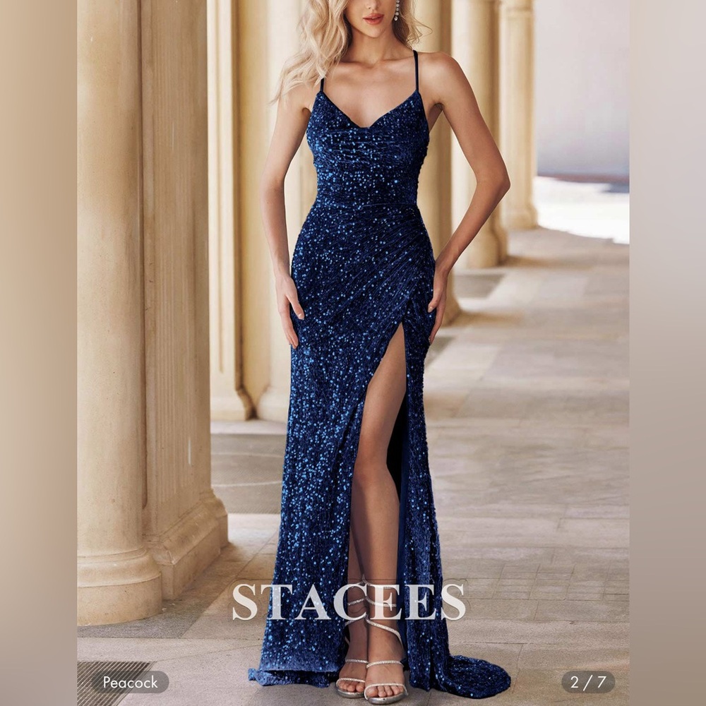 Mermaid V Neck Glitter Special Occasion Dress (New without tags)